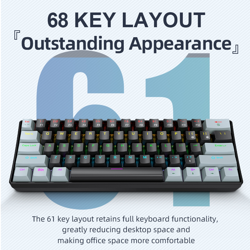 Gaming Accessories Combo - APAYADO K61 Mini teclado mecânico, com