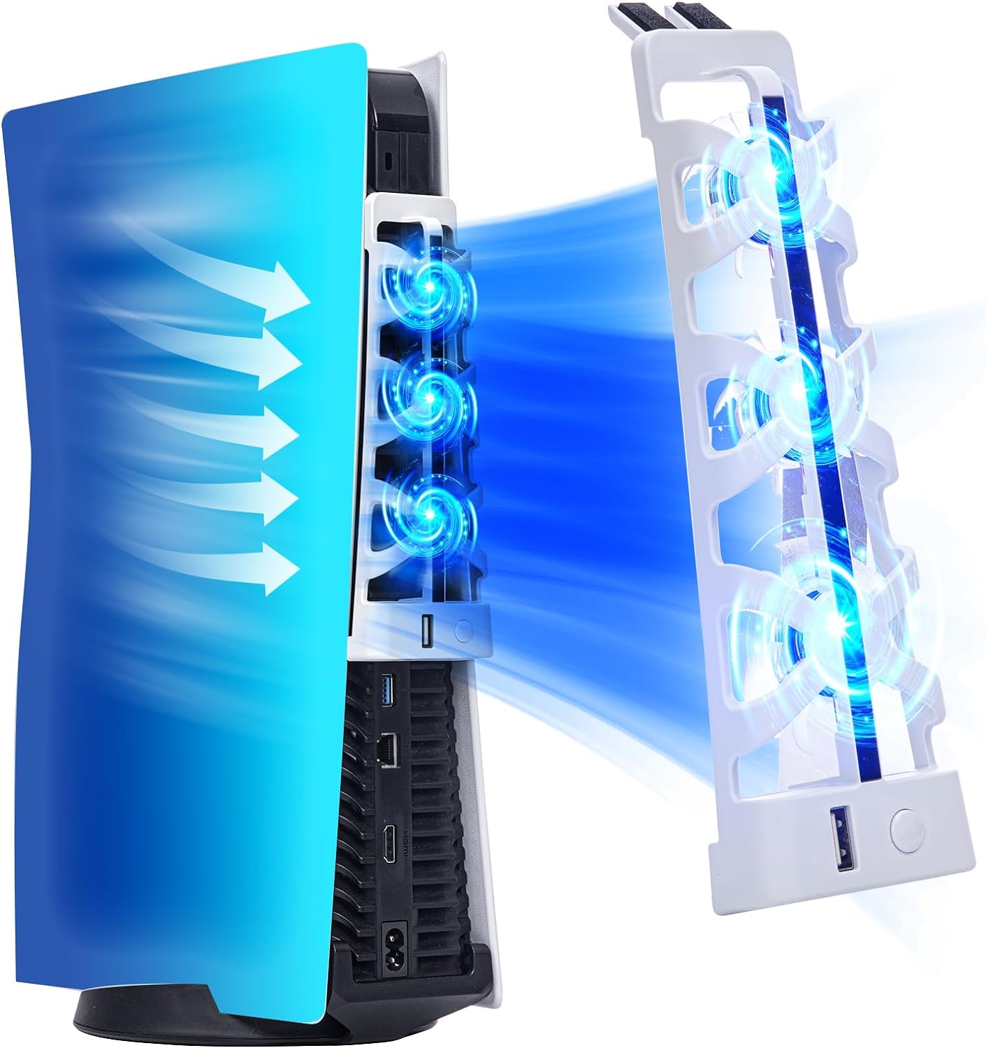 Gaming Accessories Lights - Ventilador Silencioso para PS5 com Luz
