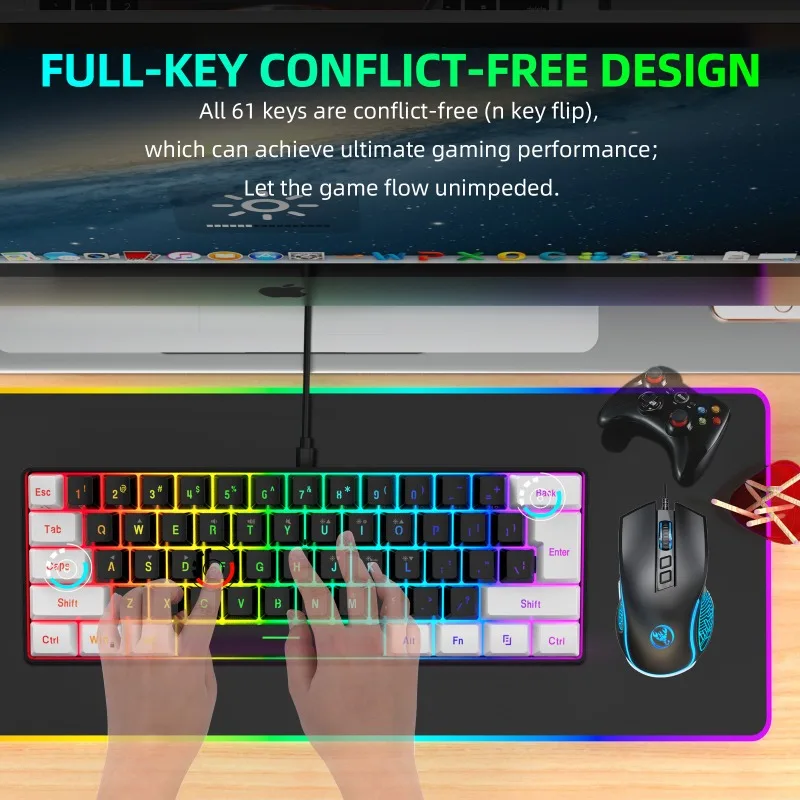 Kit de Teclado e Mouse 60% par - Gaming Accessories Combo avaliação e preço