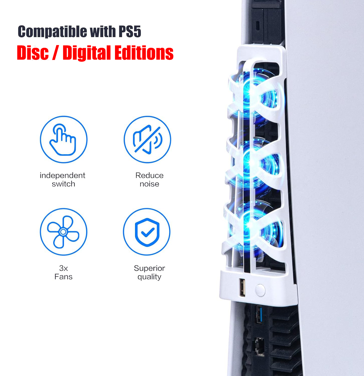 Ventilador Silencioso para PS5 - Gaming Accessories Lights avaliação e preço